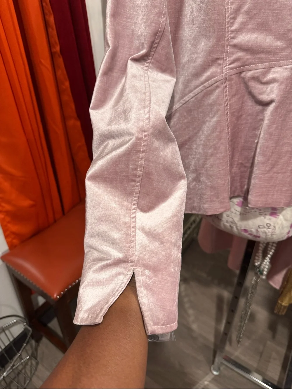 Free People Dusty Rose Velvet Blazer